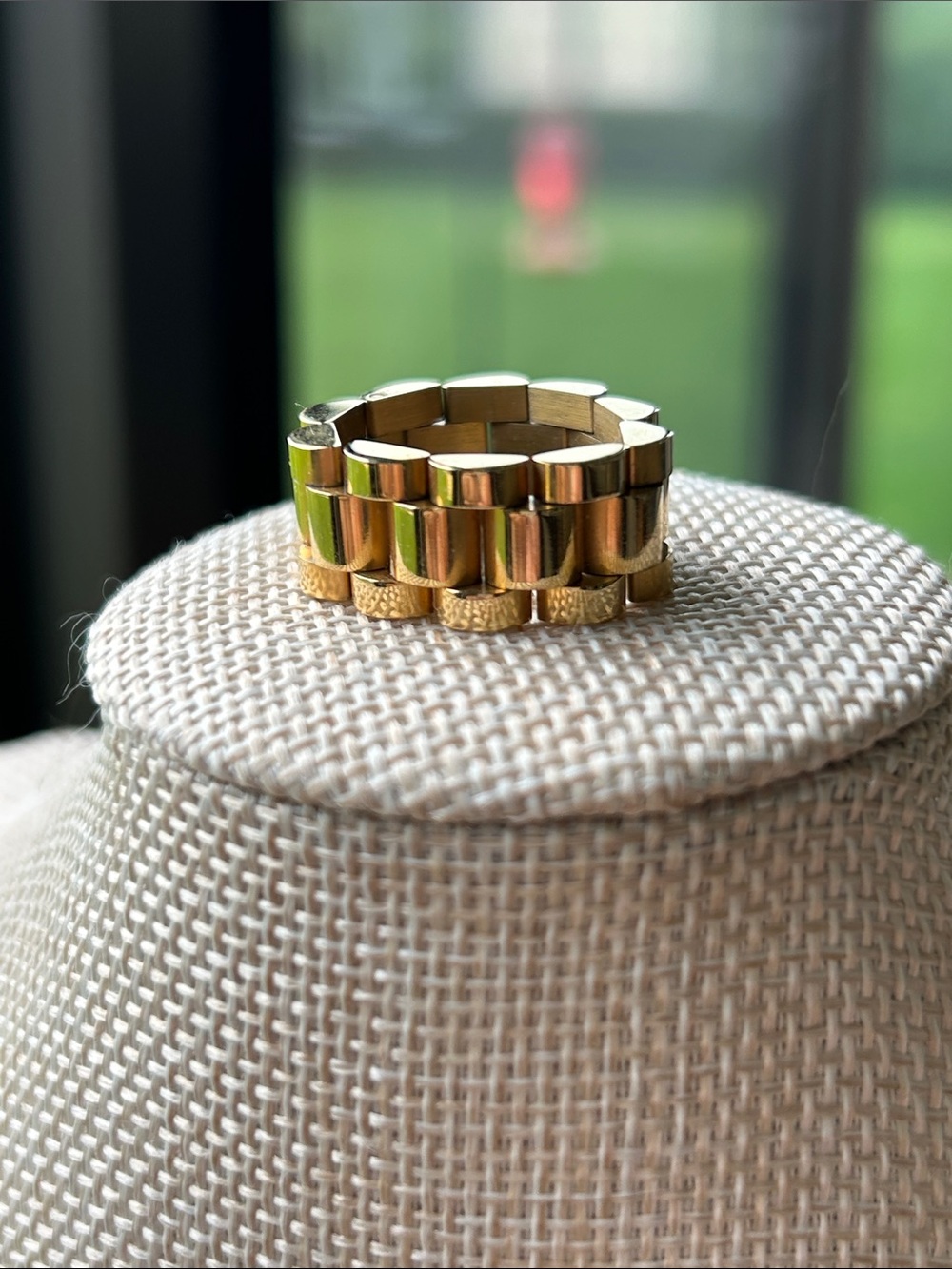 Gold Toned Link Stack Ring